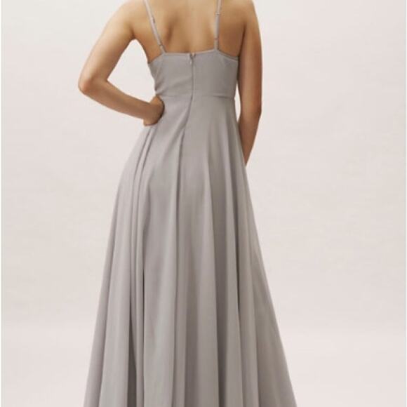 ANTHROPOLOGIE x BHLDN Eva Maxi Dress Fog Gray Sz S {H25} - Picture 5 of 13